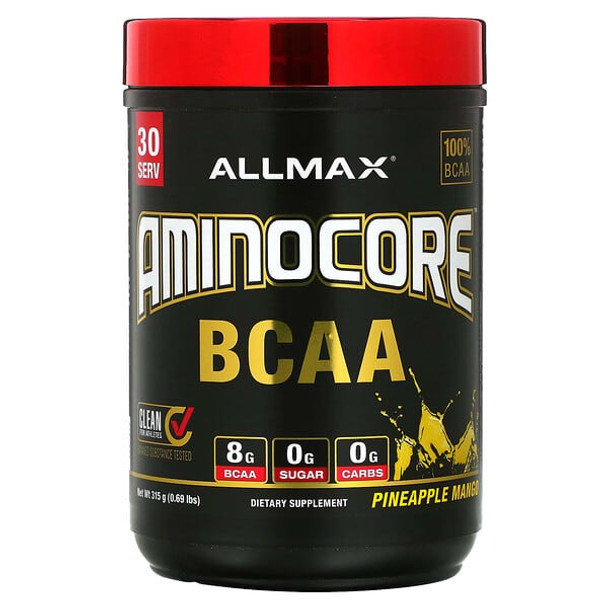 ALLMAX, AMINOCORE BCAA, Pineapple Mango, 0.69 lb (315 g) ALLMAX, AMINOCORE BCAA, Pineapple Mango, 0.69 lb (315 g)