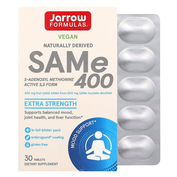 jarrow sam e, SAMe 400, Extra Strength, 30 Tablets