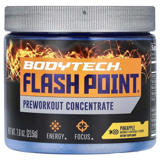 BodyTech, Flash Point, Preworkout Concentrate, Pineapple, 7.6 oz (215 g)