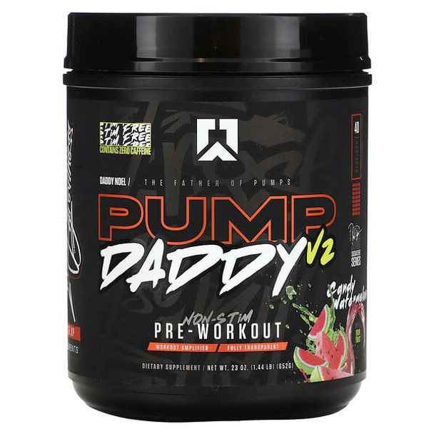 Ryse Pre Workout, Non Stim. Candy Watermelon, Pump Daddy V2, 1.44 lb