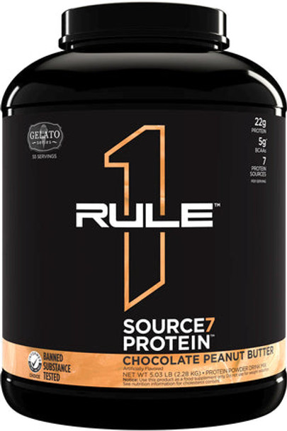 Rule 1 Source7 Multi-Source Protein Blend Chocolate Peanut Butter - 5 Lb 55 Servings