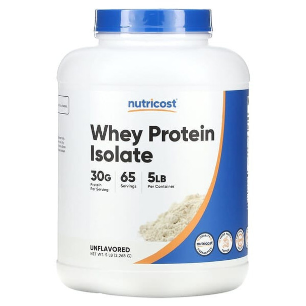Nutricost Whey Protein Isolate, Unflavored, 5 lb (2,268 g)