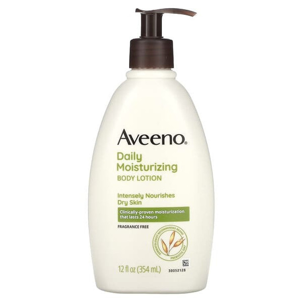 Aveeno Daily Moisturizing Body Lotion, Fragrance Free, 12 fl oz,  aveeno daily moisturizing lotion