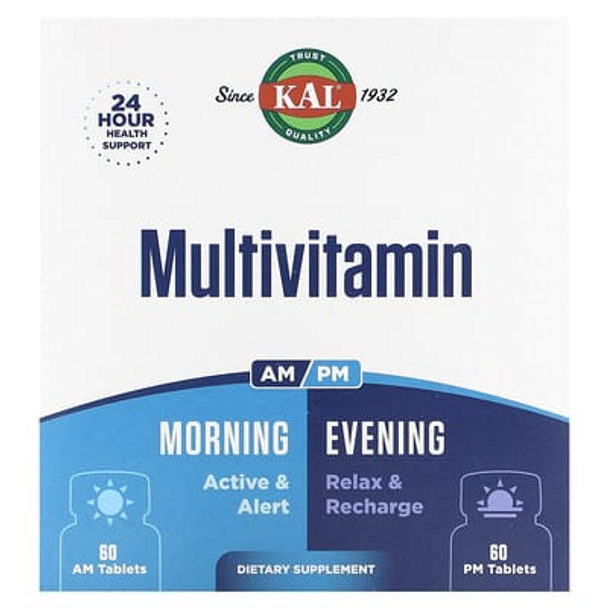 KAL, Multivitamin, Morning & Evening, 2 Pack, 60 Tablets Each KAL, Multivitamin, Morning & Evening, 2 Pack, 60 Tablets Each