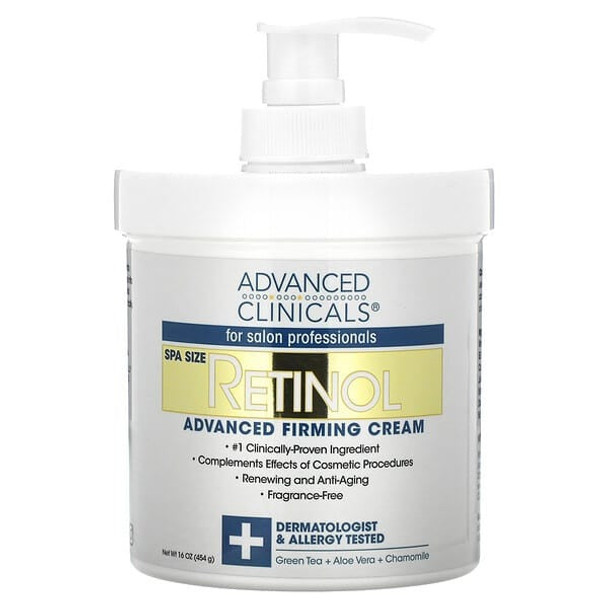 Advanced Clinicals Retinol, Advanced Firming Cream, Fragrance Free, 16 oz (454 g)