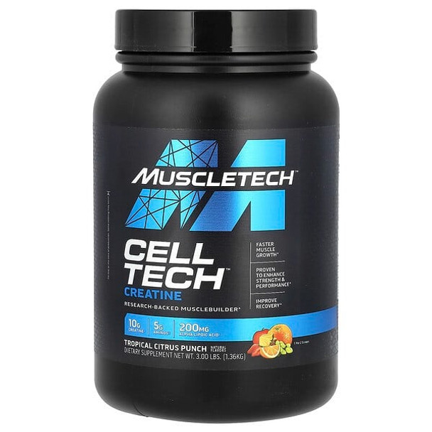 MuscleTech Cell Tech Creatine, Tropical Citrus Punch, 3 lbs (1.36 kg)