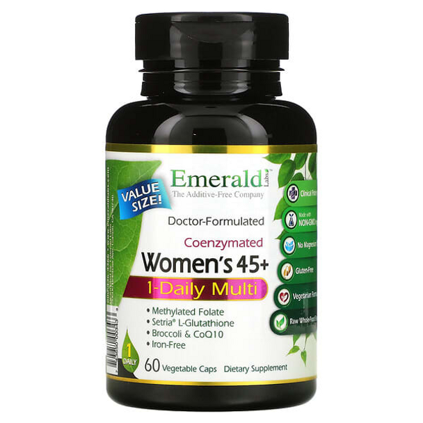 Emerald Laboratories, Coenzymated Women's 45+ 1-Daily Multi, 60 Vegetable Caps Emerald Laboratories, Coenzymated Women's 45+ 1-Daily Multi, 60 Vegetable Caps