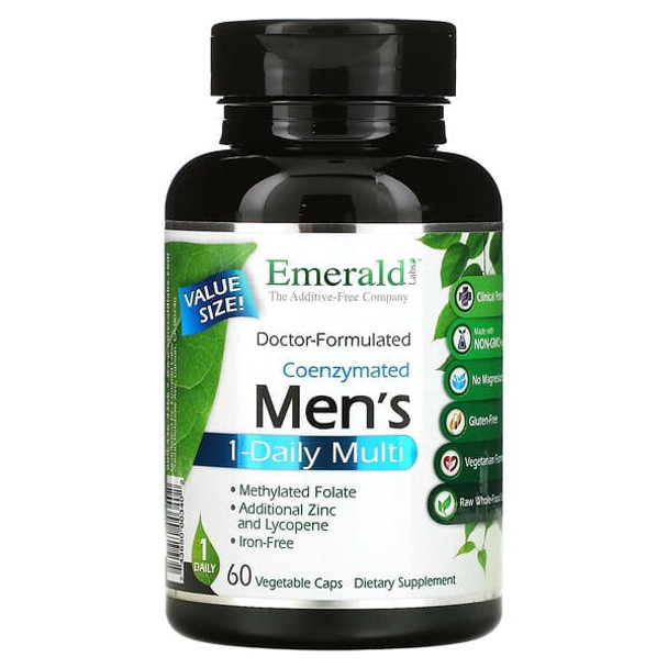 Emerald Laboratories, Coenzymated Men's 1-Daily Multi, 60 Vegetable Caps Emerald Laboratories, Coenzymated Men's 1-Daily Multi, 60 Vegetable Caps