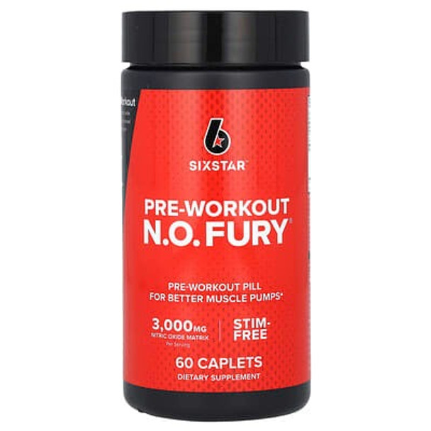 SIXSTAR, Pre-Workout N.O. FURY, 60 Caplets