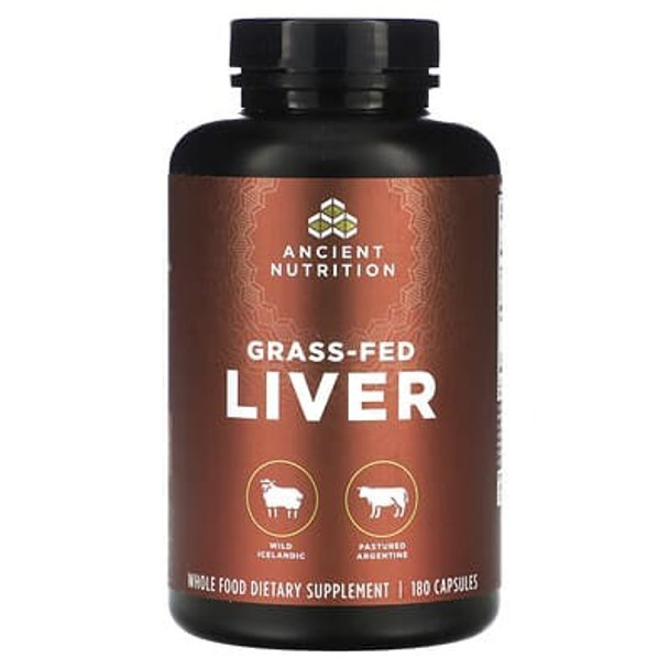 Ancient Nutrition, Grass-Fed Liver, 180 Capsules