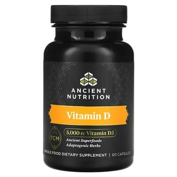 Ancient Nutrition, Vitamin D, 5,000 IU, 60 Capsules