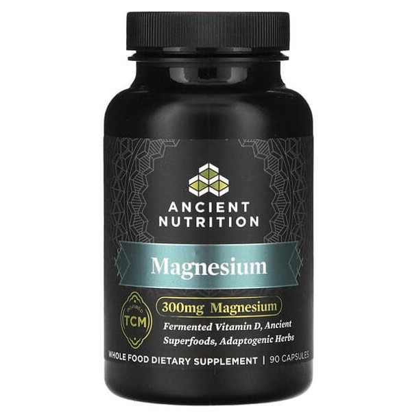 Ancient Nutrition, Magnesium, 300 mg, 90 Capsules (100 mg per Capsule)