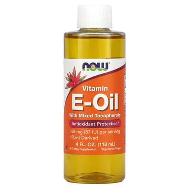 NOW Foods, Vitamin E-Oil with Mixed Tocopherols, 4 fl oz (118 ml) NOW Foods, Vitamin E-Oil with Mixed Tocopherols, 4 fl oz (118 ml)