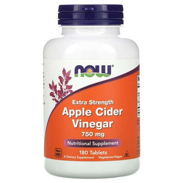 NOW Foods, Apple Cider Vinegar, Extra Strength, 750 mg, 180 Tablets