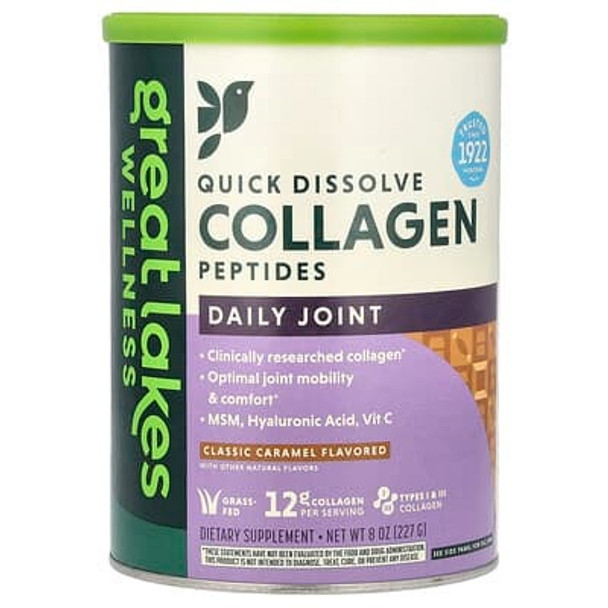 Great Lakes Wellness, Quick Dissolve Collagen Peptides, Classic Caramel, 8 oz (227 g) Great Lakes Wellness, Quick Dissolve Collagen Peptides, Classic Caramel, 8 oz (227 g)