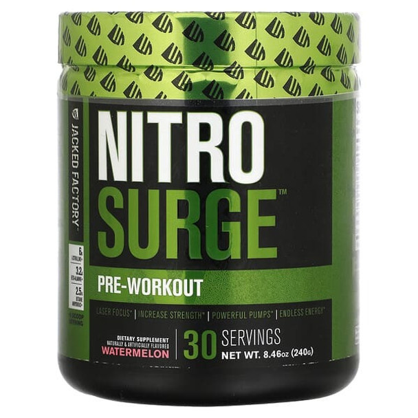 jacked factory pre workout, Nitro Surge, Watermelon, 8.46 oz (240 g)