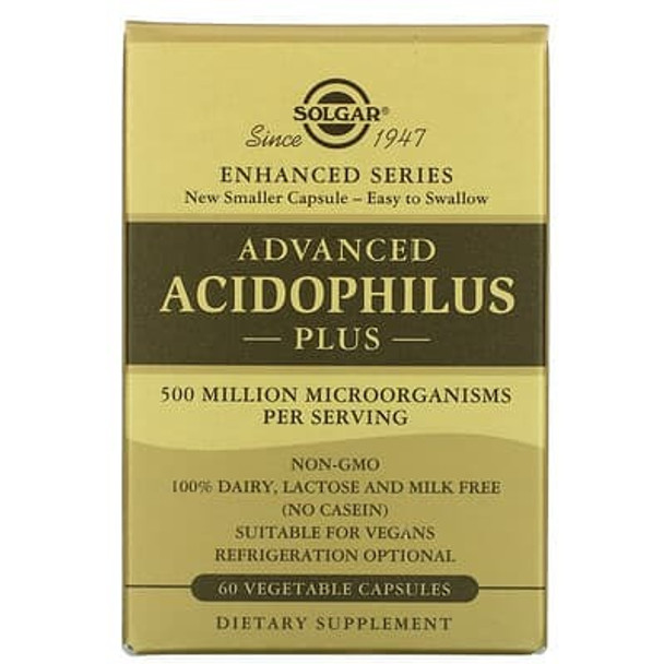Solgar, Advanced Acidophilus Plus, 60 Vegetable Capsules Solgar, Advanced Acidophilus Plus, 60 Vegetable Capsules