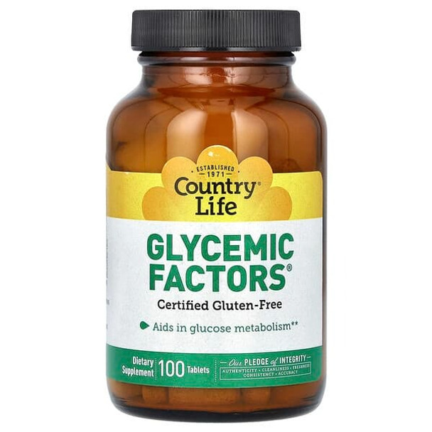 Country Life, Glycemic Factors, 100 Tablets