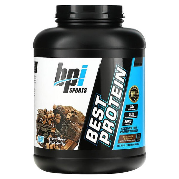 BPI Sports, Best Protein, Advanced 100% Protein Formula, Chocolate Brownie, 5.1 lbs (2,329 g)