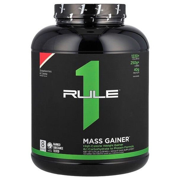 Rule One Proteins, Mass Gainer, Strawberries & Creme, 5.71 lb (2.59 kg)