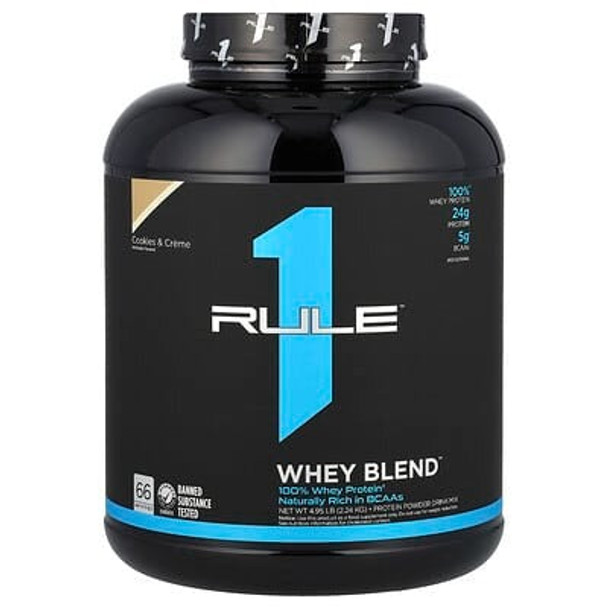 Rule One Proteins, Whey Blend, Protein Powder Drink Mix, Cookies & Creme, 4.95 lb (2.24 kg)