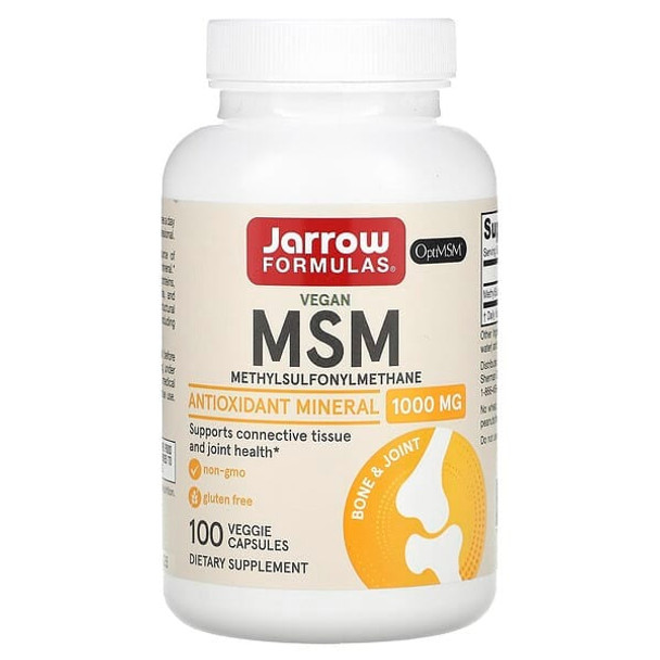 Jarrow Formulas, MSM, 1,000 mg, 100 Veggie Capsules