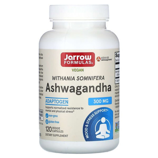 Jarrow Formulas Ashwagandha, 300 mg, 120 Veggie Capsules Jarrow Formulas Ashwagandha, 300 mg, 120 Veggie Capsules