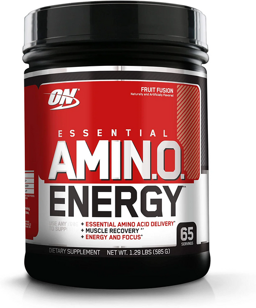 Optimum Nutrition Amino Energy - Pre Workout with Green Tea, BCAA, Amino Acids, Keto Friendly, Green Coffee Extract, Energy Powder - Fruit Fusion, 65 Servings