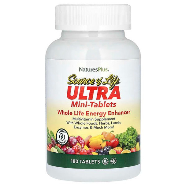 NaturesPlus, Source of Life, Ultra Mini-Tablets, Whole Life Energy Enhancer, 180 Tablets