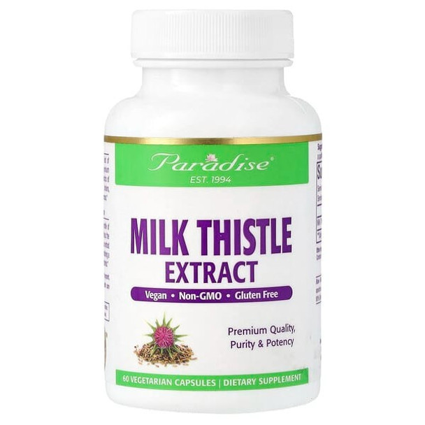 Paradise Herbs, Milk Thistle Extract, 60 Vegetarian Capsules