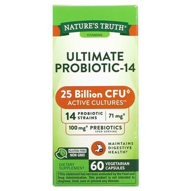 Nature's Truth, Ultimate Probiotic-14, 25 Billion, 60 Vegetarian Capsules
