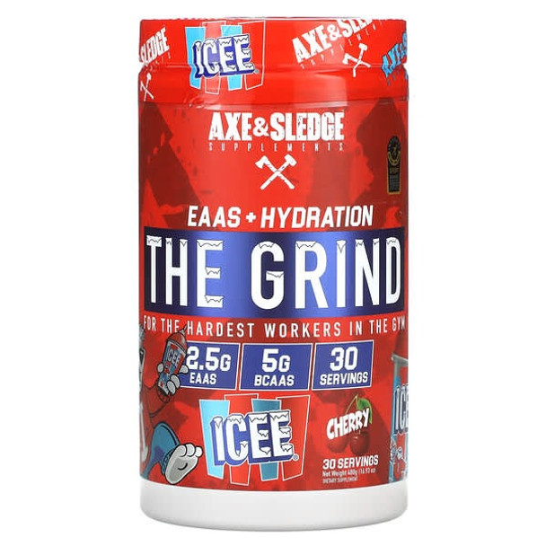 Axe & Sledge Supplements, The Grind, EAA s + Hydration, Icee Cherry, 16.93 oz (480 g) Axe & Sledge Supplements, The Grind, EAA s + Hydration, Icee Cherry, 16.93 oz (480 g)