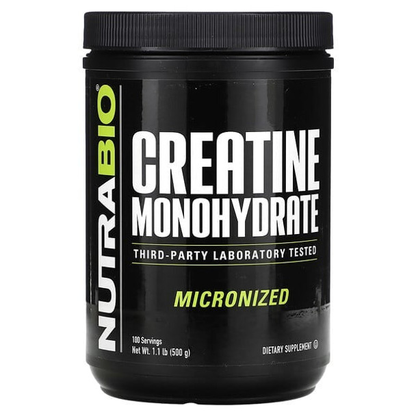 NutraBio Creatine, Monohydrate, 1.1 lbs (500 g)
