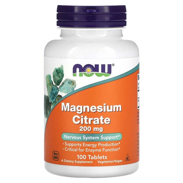 NOW Foods, Magnesium Citrate, 200 mg, 100 Tablets
