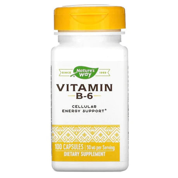 Natures Way, Vitamin B-6 50 mg, 100 Capsules Natures Way, Vitamin B-6 50 mg, 100 Capsules