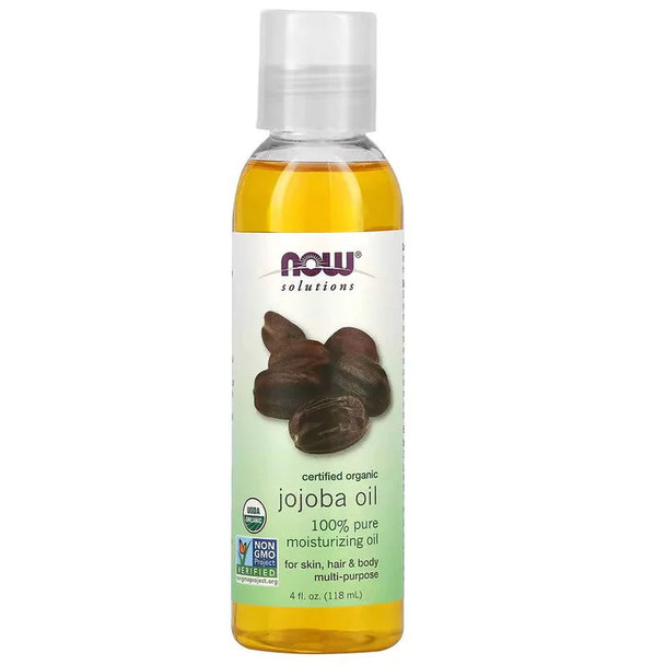 now jojoba oil organic, - Solutions, Certified Organic , 4 fl oz (118 ml)