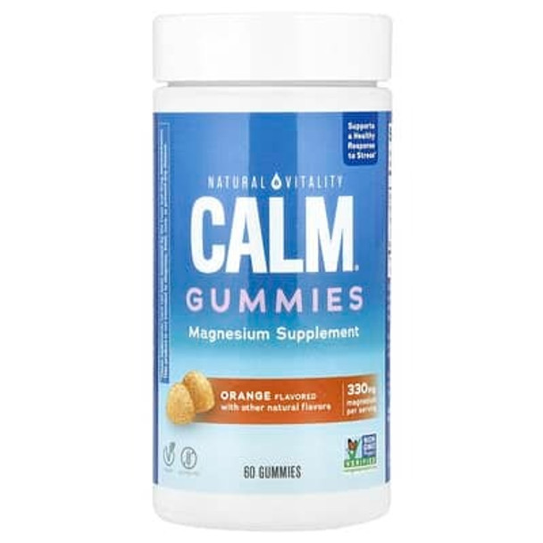 Natural Vitality, CALM®, Magnesium Gummies, Orange, 60 Gummies (82.5 mg per Gummy)
