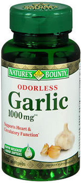 Nature's Bounty Odorless Garlic 1000 mg - 100 Softgels