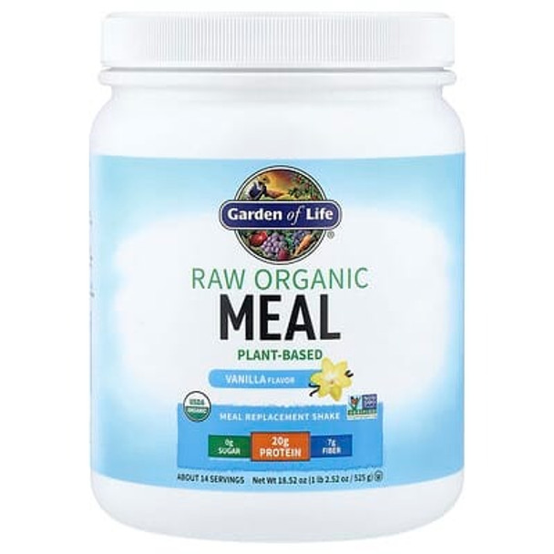 Garden of Life, RAW Organic Meal Replacement Shake, Plant-Based, Vanilla, 1 lb 2.52 oz (525 g)