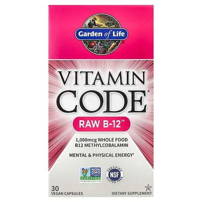 Garden of Life, Vitamin Code®, RAW B-12, 30 Vegan Capsules