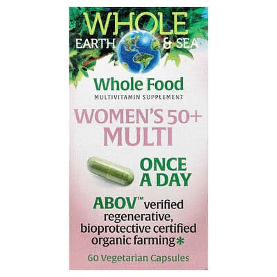 Natural Factors, Whole Earth & Sea®, Women's 50+ Multi, 60 Vegetarian Capsules