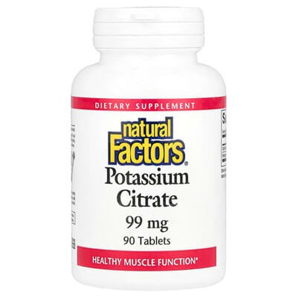 Natural Factors, Potassium Citrate, 99 mg, 90 Tablets Natural Factors, Potassium Citrate, 99 mg, 90 Tablets