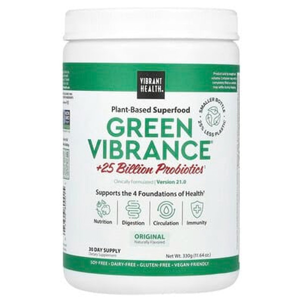 Vibrant Health, Green Vibrance® +25 Billion Probiotics, Version 21.0, Original, 11.64 oz (330 g)