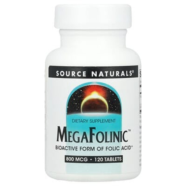 Source Naturals, MegaFolinic, 800 mcg, 120 Tablets