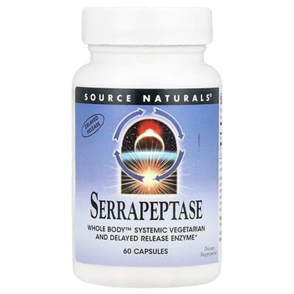 Source Naturals, Serrapeptase, 60 Capsules (60,000 SPU Per Capsule)