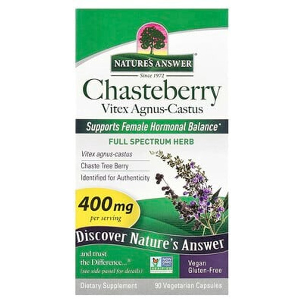 Nature's Answer, Chasteberry, Vitex Agnus-Castus, 400 mg, 90 Vegetarian Capsules Nature's Answer, Chasteberry, Vitex Agnus-Castus, 400 mg, 90 Vegetarian Capsules