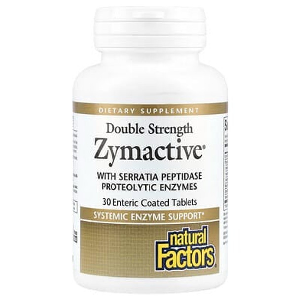 Natural Factors, Zymactive, Double Strength, 30 Enteric Coated Tablets