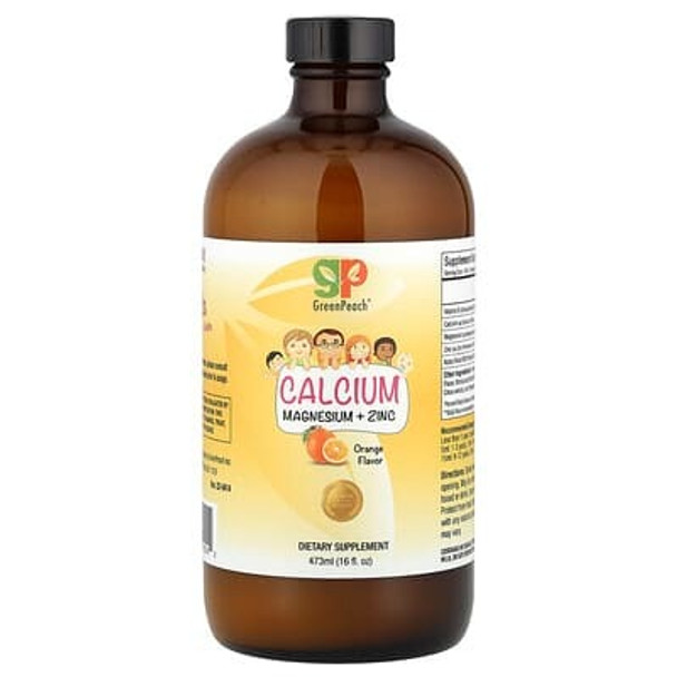GreenPeach, Calcium Magnesium + Zinc, Orange, 16 fl oz (473 ml)