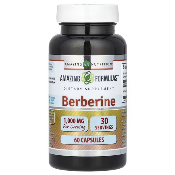 Amazing Formulas Berberine 1200 mg Per Serving Veggie Capsules Supplement | Non-GMO | Gluten Free | Made in USA (60 Count