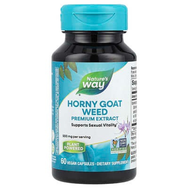 Nature's Way, Horny Goat Weed, 500 mg, 60 Vegan Capsules